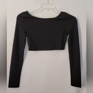 NWT Cider Long Sleeve Fitted Crop Top Size M